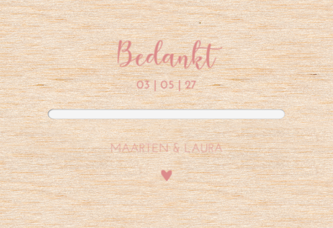 Enveloppenkist bruiloft hout Romantic Peach