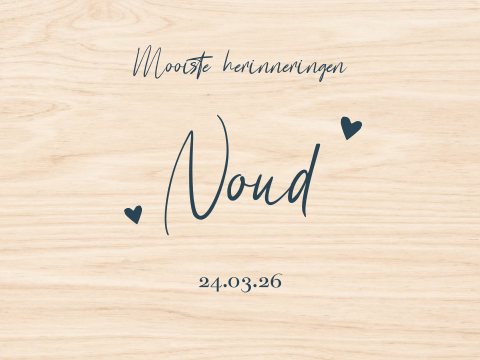 Memory box baby geboortekaartje Noud donkerblauw