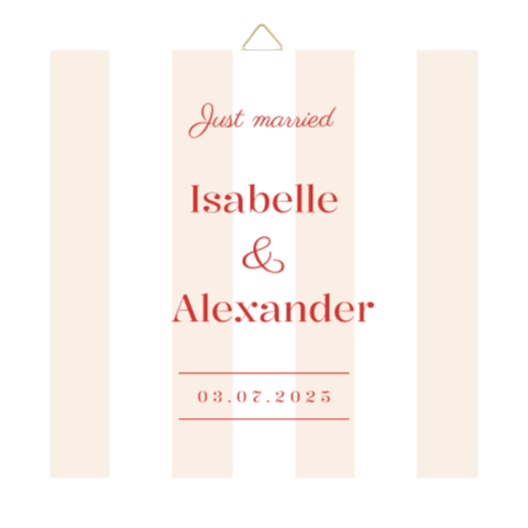 Tegeltje trouwhuisstijl Loving Red