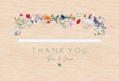 Enveloppenkist bruiloft hout Wildflower Love