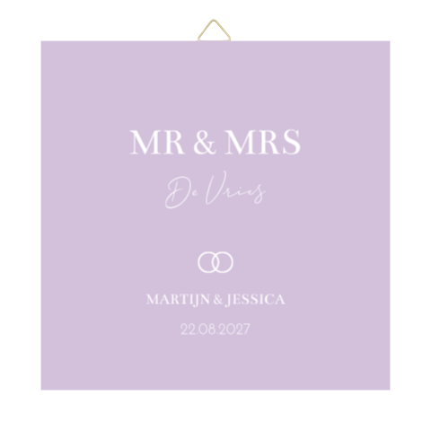Tegeltje trouwhuisstijl Lovely Lila