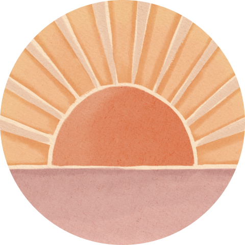 Sluitsticker Zonnestralen Oudroze Oranje
