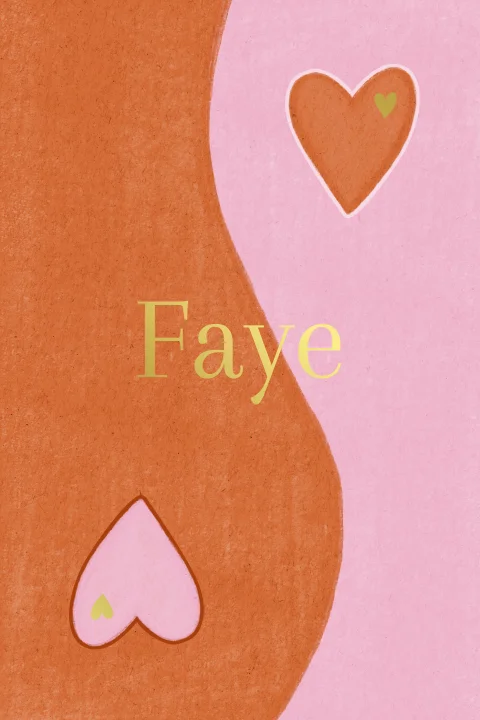 Geboortekaartje Yin Yang Hartjes Roze Rood Meisje Goudfolie