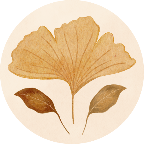 Sluitsticker Ginkgo Blad & Herfstbladeren