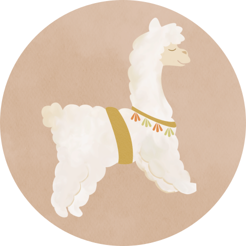 Sluitsticker Lama Beige Achtergrond