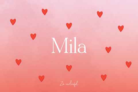 Hartjes geboortekaartje in roze overloop