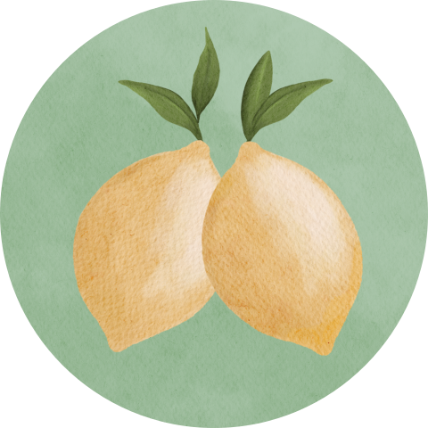 Sluitsticker Citroenen Groene Achtergrond