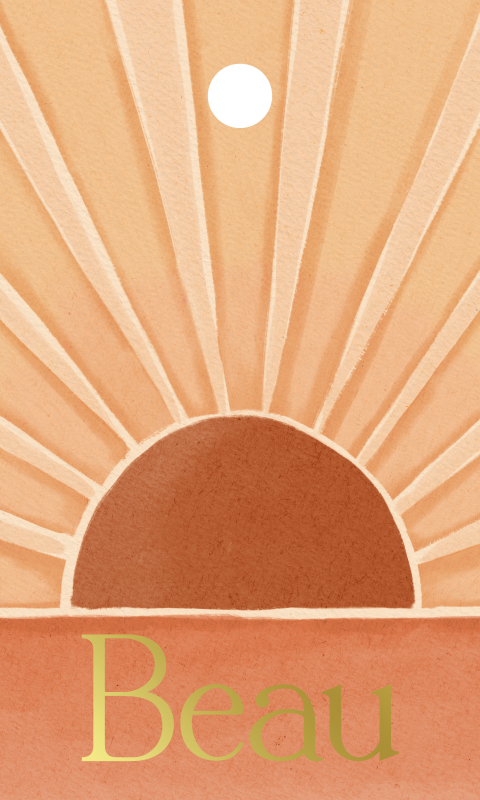 Label Zonnestralen Terra Oranje 30 x 50mm goudfolie