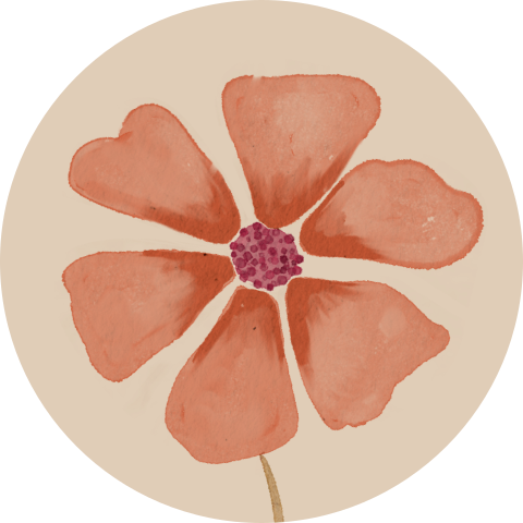 Sluitsticker Bloem Herfst Oranje Rood