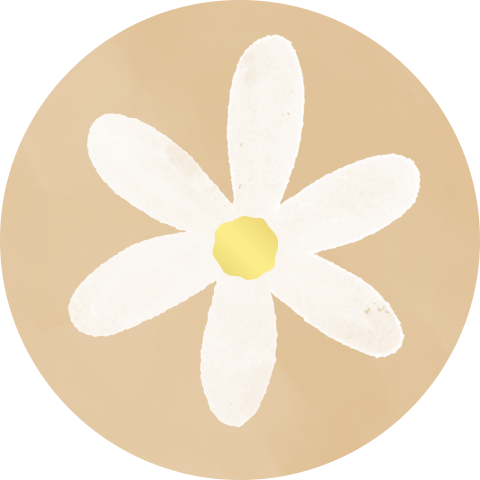 Sticker Madeliefje Goudfolie Geel