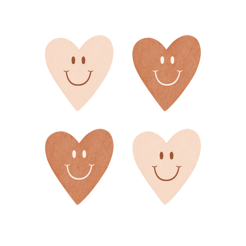 Kraamborrel Kaartje Uitgesneden Smiley Hartje Terra Beige