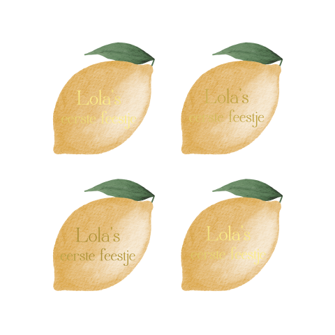 Kraamborrel Kaartje Uitgesneden Citroen Vorm