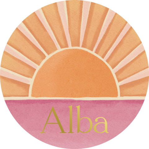 Sticker Zonnestralen Oranje Roze Naam Goudfolie