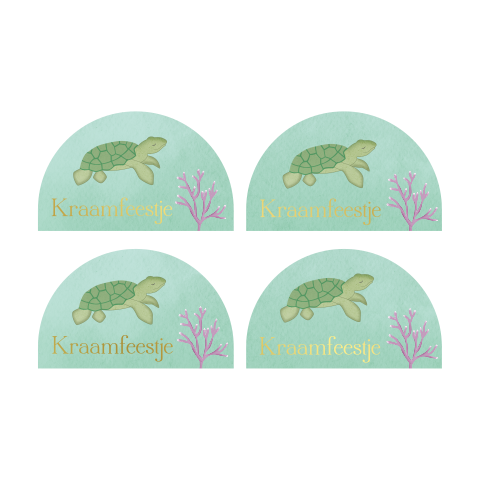 Kraamborrel Kaartje Boogvorm Schildpad Zeedieren