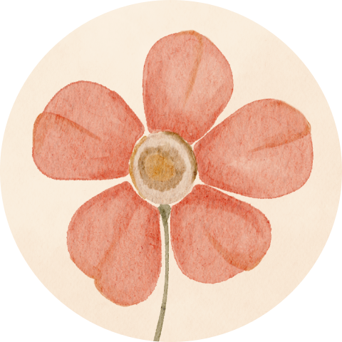 Sluitsticker Bloem Peach