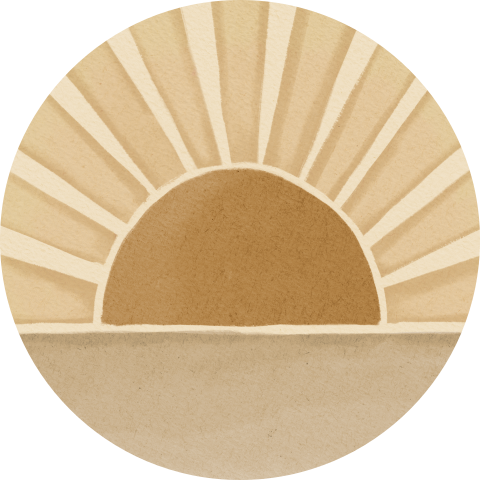 Sluitsticker Zonnestralen Beige Oker