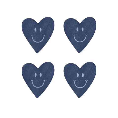 Kraamborrel Kaartje Uitgesneden Smiley Hartje Donkerblauw