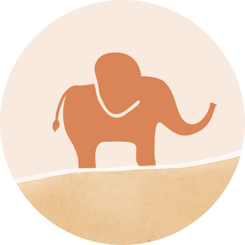 Sluitsticker Olifantje Landschap Terra