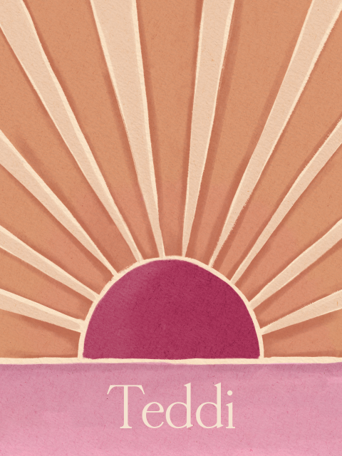 Poster Zonnestralen Terra Paars