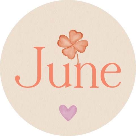 Sticker Klavertje Hartje Lente Pastelkleuren