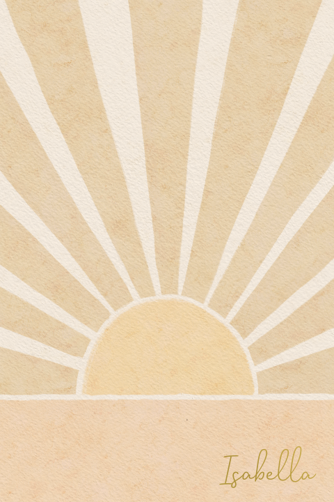 Geboortekaartje Zonnestralen Beige