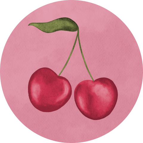 Sluitsticker Kersen Roze Achtergrond