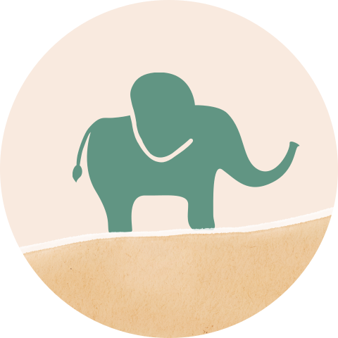 Sluitsticker Olifantje Landschap Groen