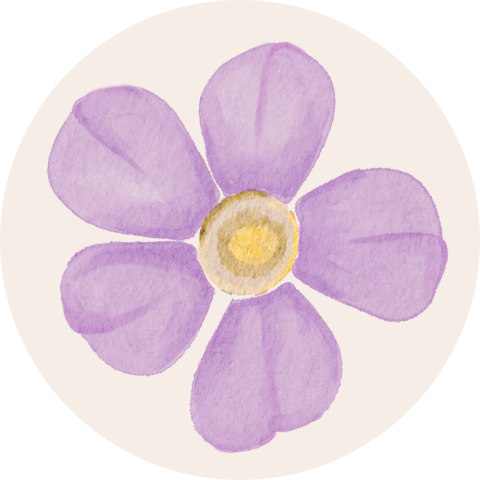 Sluitsticker Bloem Lila