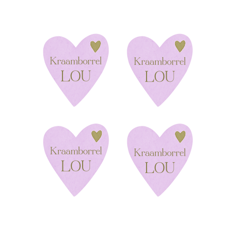 Kraamborrel Kaartje Uitgesneden Hartje Groen Lila