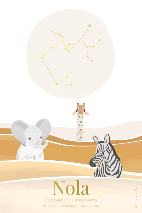 Sterrenbeeld Poster Babydieren