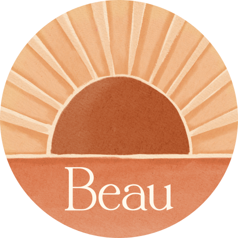 Ronde Sticker Zonnestralen Terra Oranje