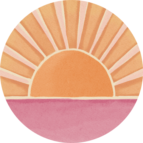 Sluitsticker Zonnestralen Oranje Roze