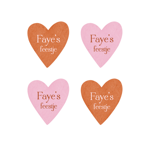 Kraamborrel Kaartje Uitgesneden Hartje Rood Roze