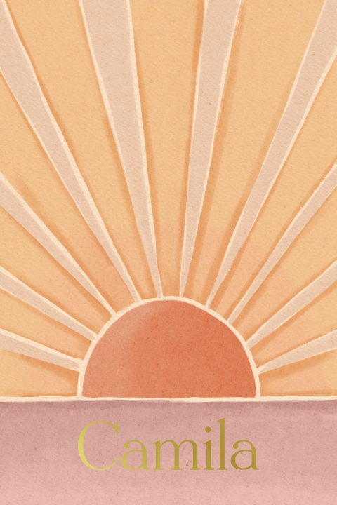 Geboortekaartje Zonnestralen Oudroze Oranje