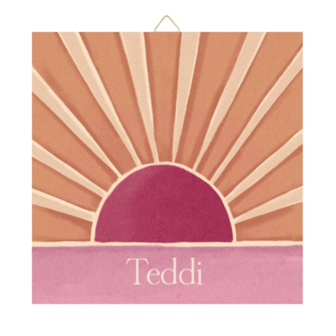 Tegeltje Zonnestralen Paars Terra 15x15cm