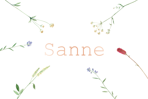 Geboortekaartje Wilde bloemen waterverf rondom