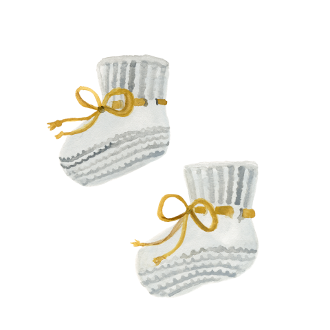 Sluitzegels Babyslofjes aquarel