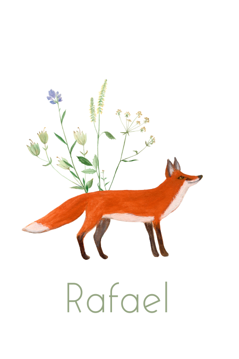 Poster vos wilde bloemen