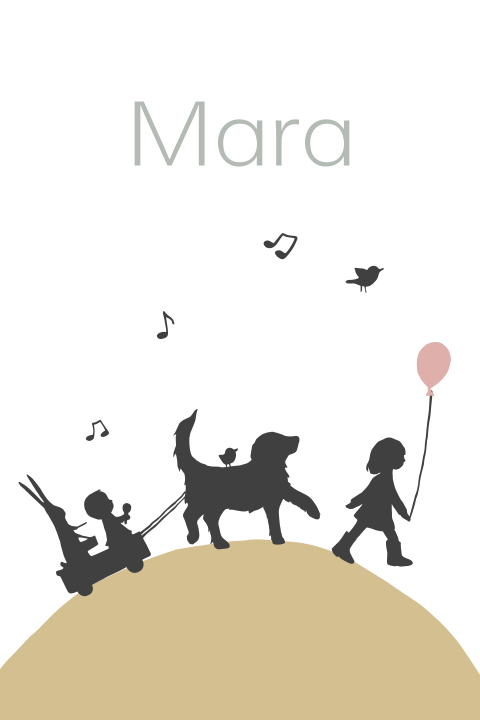 Poster silhouet zus golden retriever