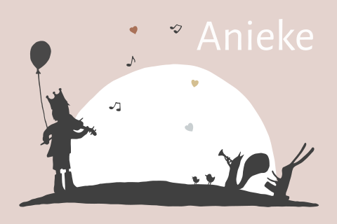 Geboortekaartje silhouet fanfare broer muziek