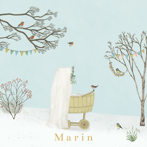 Poster rotan wiegje sluier winter