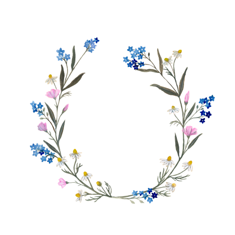 Sluitzegels Bloemenkrans kamille waterverf