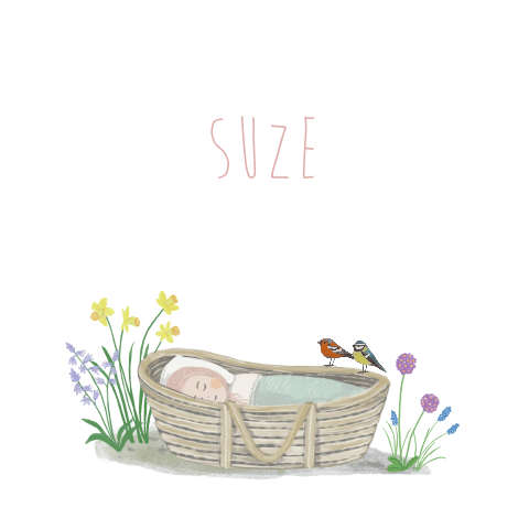 Poster Mozes mandje lente bloemen