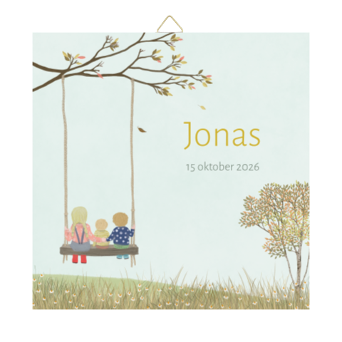 Tegeltje Schommel broertje derde kind herfst