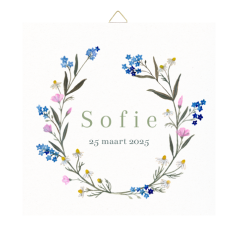 Tegeltje Bloemenkrans kamille waterverf