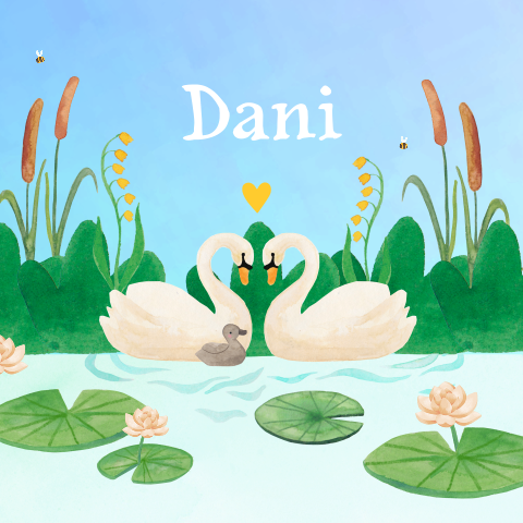 Tegeltje geboorte 'Dani' | Zwaantjes met kuiken
