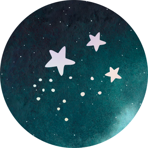 Sluitsticker met holografische sterren