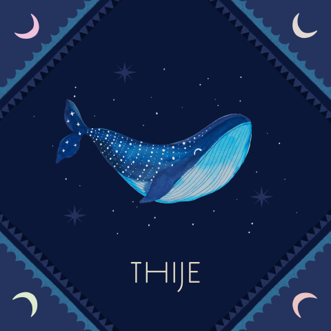 Geboortekaartje Thije | Wonderlijke walvis