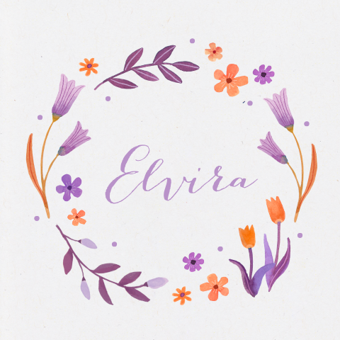 Geboortekaartje Elvira | Bloemencirkel
