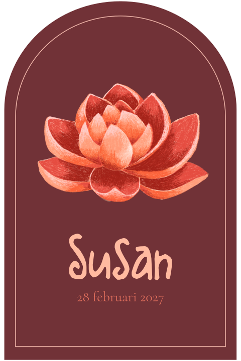 Geboortekaartje Susan | Lotusbloem